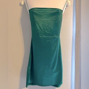 Green Satin Mini Dress